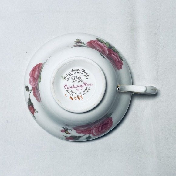 Vtg Foley Tea Cup Century Rose 1950 Paul Granet Pink Gold Trim Replacement - Picture 13 of 15